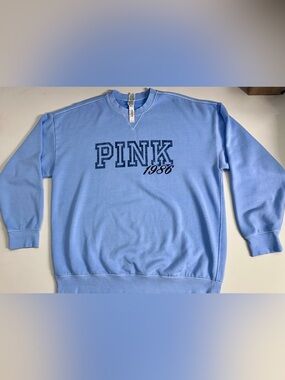 Victoria’s Secret PINK 1986 Oversized Crewneck Sweatshirt Blue XL